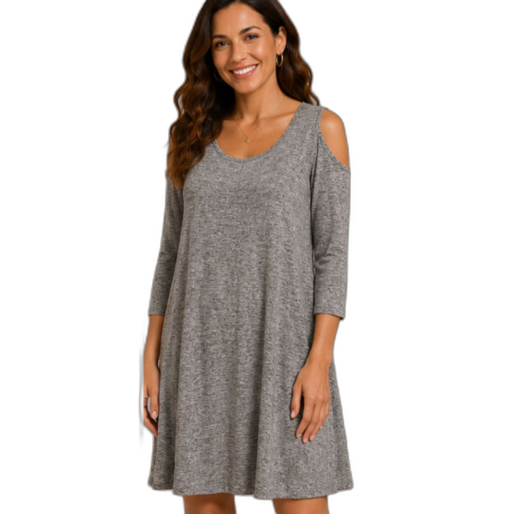 Thyme & Honey Gray dress -3/4 sleeve - Size XL
